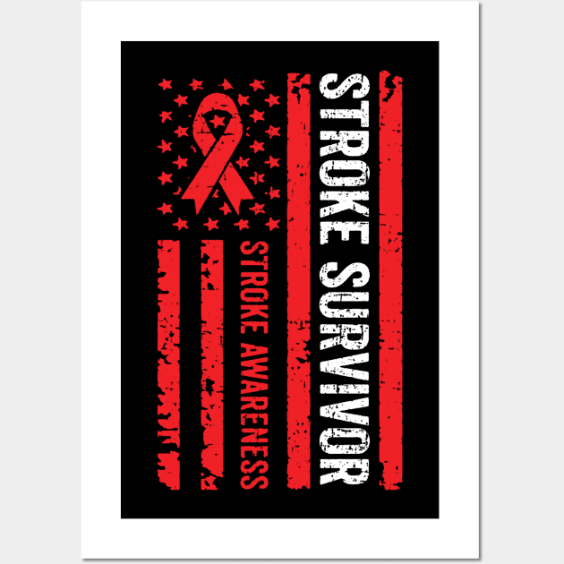 Stroke Survivor Heart Stroke Awareness Wear Red in February Wall Art by _So who go sayit_